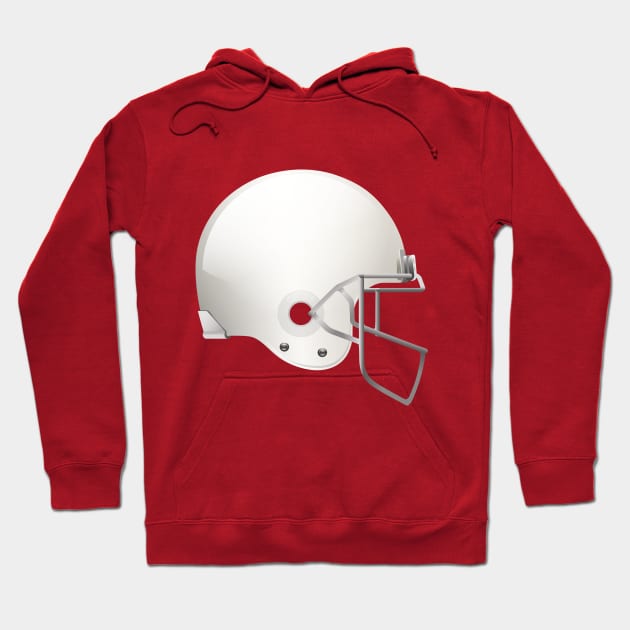 Original Football Helmet In White Color Hoodie by Dmitriy